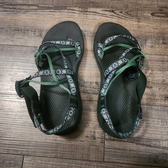 Chaco ZCloud X2 Remix Sandals Creed Pine Green Performance Sport Sole Sz 9 bx42 - Picture 1 of 8